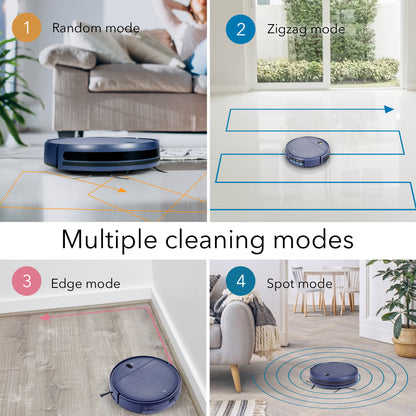 HOM Smart Robot Vacuum Cleaner & Mop - WiFi & App Control, Multiple Cleaning Modes, Self-Charging (Blue)