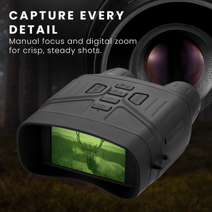 HOM Night Vision Binoculars - Digital Hunting Binoculars with 32MP 4K FHD Infrared Camera - 4000 mAh Rechargeable Battery - 32GB TF Card Included