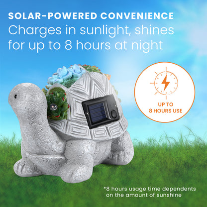 HOM Solar Turtle Statue - Solar Powered Turtle for Garden Decor with LED - Waterproof Solar Lights Outdoor for Patio, Yard, Porch