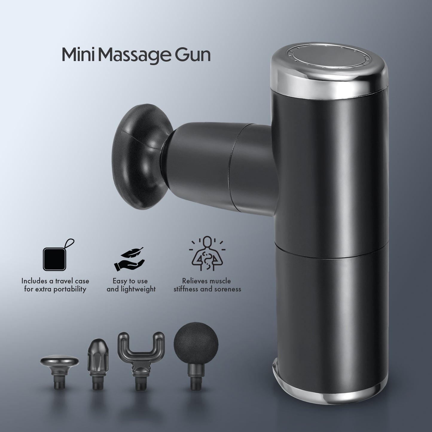 HOM Deep Tissue Mini Massage Gun - Portable Handheld Massager for Treating Muscle Soreness, Back Pain & Body Ache