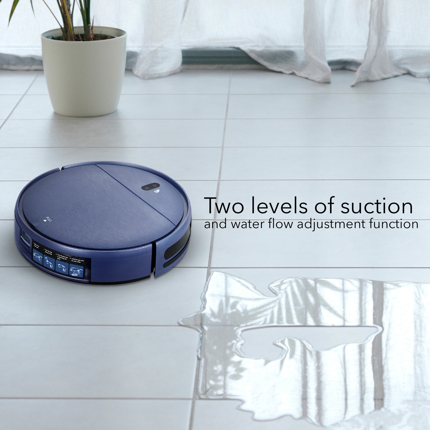 HOM Smart Robot Vacuum Cleaner & Mop - WiFi & App Control, Multiple Cleaning Modes, Self-Charging (Blue)