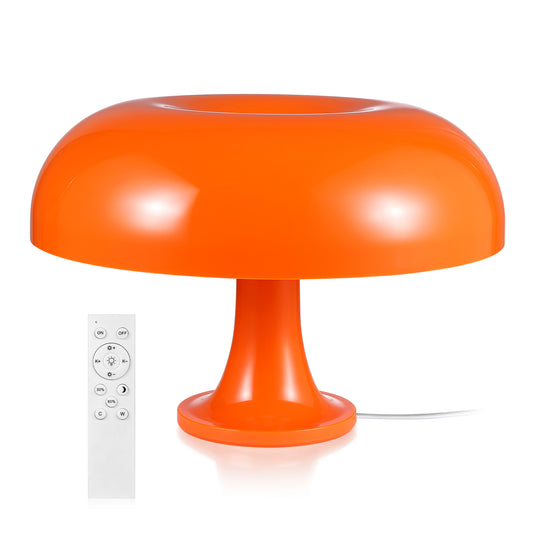 HOM Mushroom Lamp - Dimmable Desk Lamp with Adjustable Brightness Levels, Tones, and Preset Options - Easily Switch Light Modes From Warm, Cool & Neutral with Remote Control (Orange)