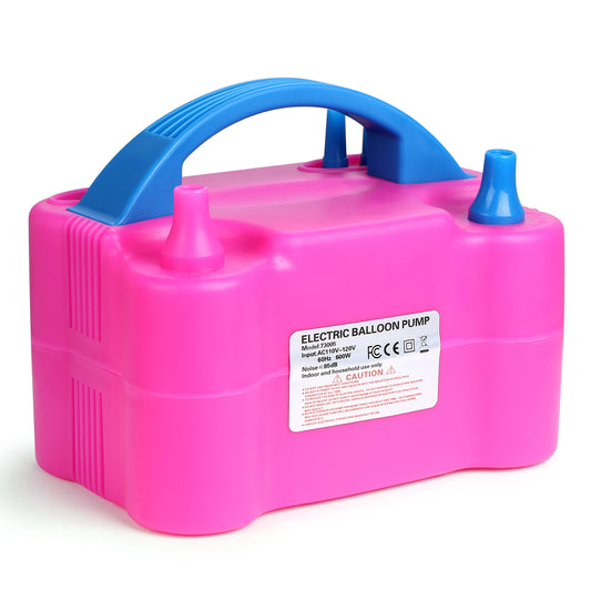 HOM Balloon Pump - Dual Nozzle Electric Balloon Pump - Dual Modes & Nozzle Tips for Small & Large Balloons - for Latex & Foil Birthday Decorations - NOT for Long Balloons & Inflatables