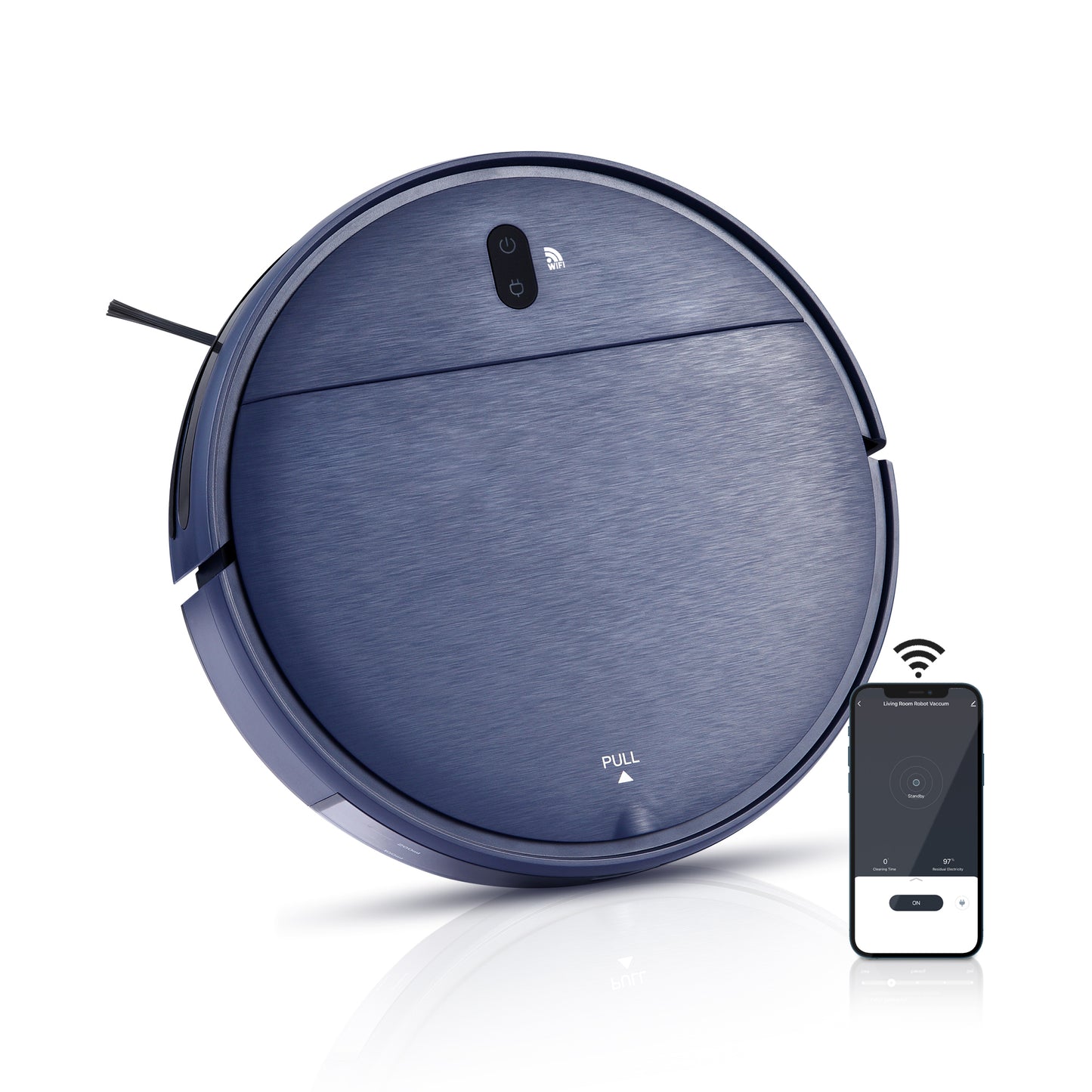 HOM Smart Robot Vacuum Cleaner & Mop - WiFi & App Control, Multiple Cleaning Modes, Self-Charging (Blue)