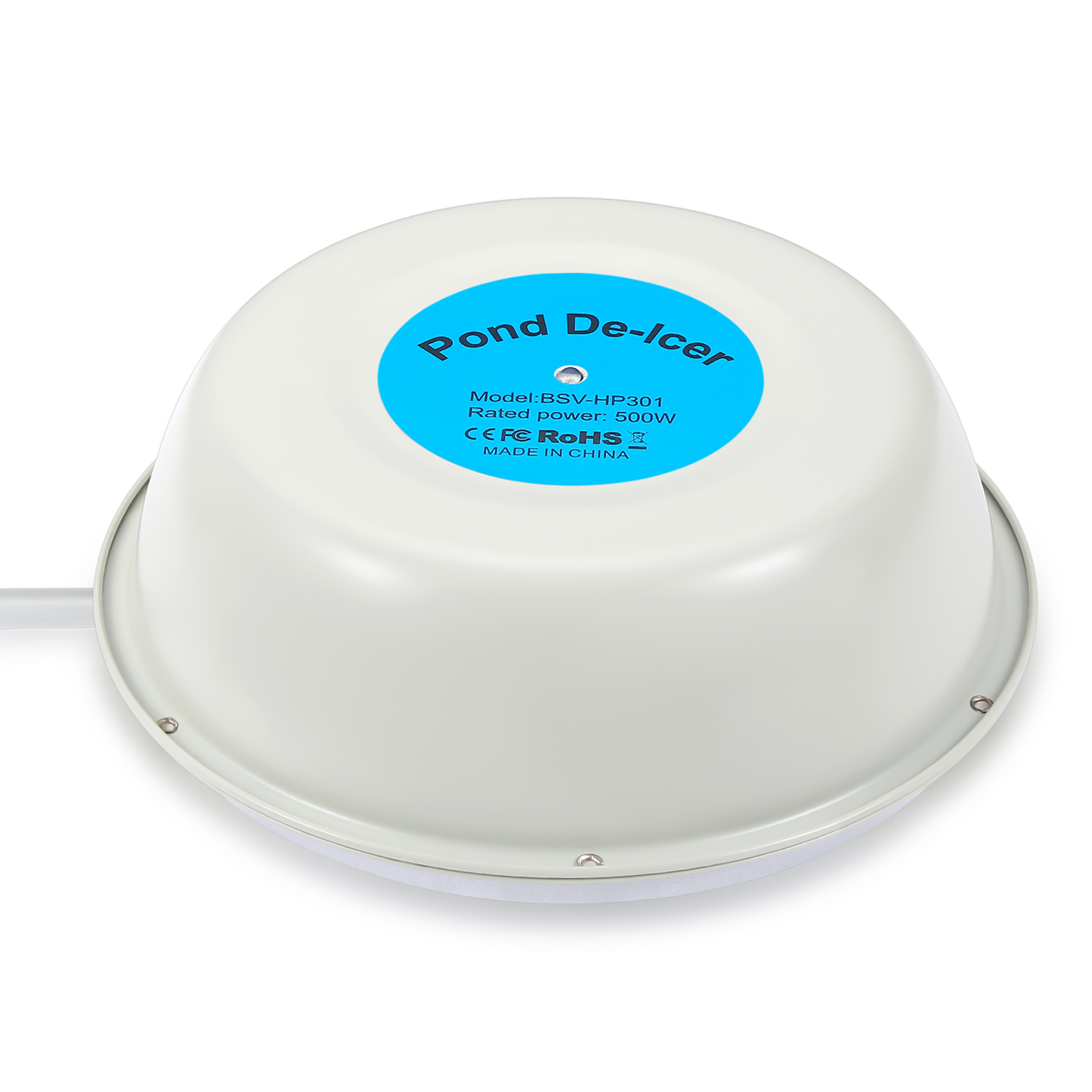 HOM Water Heater for Aquarium - 500W Aquarium Heater for Fish Tanks Up to 50 Gal - Floating Pond Deicer with 10ft Power Cable & Built-in Thermostat