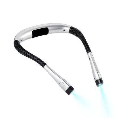 HOM Multifunction Neck Light - Wearable Reading Light for Arts, Crafts, Camping & Working in Low-Light Settings - Rechargeable Dual LED with 3 Lighting Modes for Hands-Free Illumination