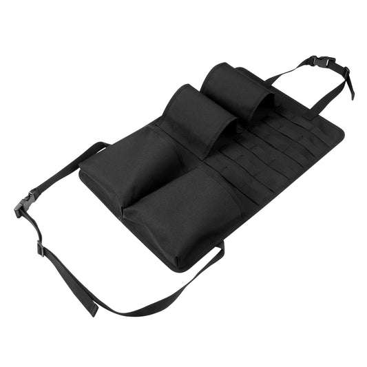 HOM Seat Back Gun Rack - Backseat Car Organizer for Tactical Gear - Adjustable Buckle Strap for Universal Fit for Most Cars & Trucks - Car Storage Rack for Hunting or Tactical Gear (2-pack)