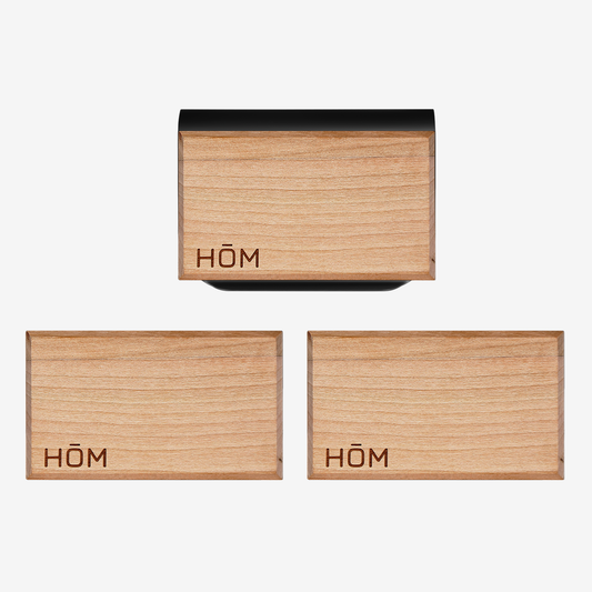 HOM Wood Car Air Freshener - Car Air Freshener for Car Sun Visor - Odor Eliminator for Strong Odor Inside Vehicle Cabin - Made of Cherrywood and Natural Essential Oils (3-pack)