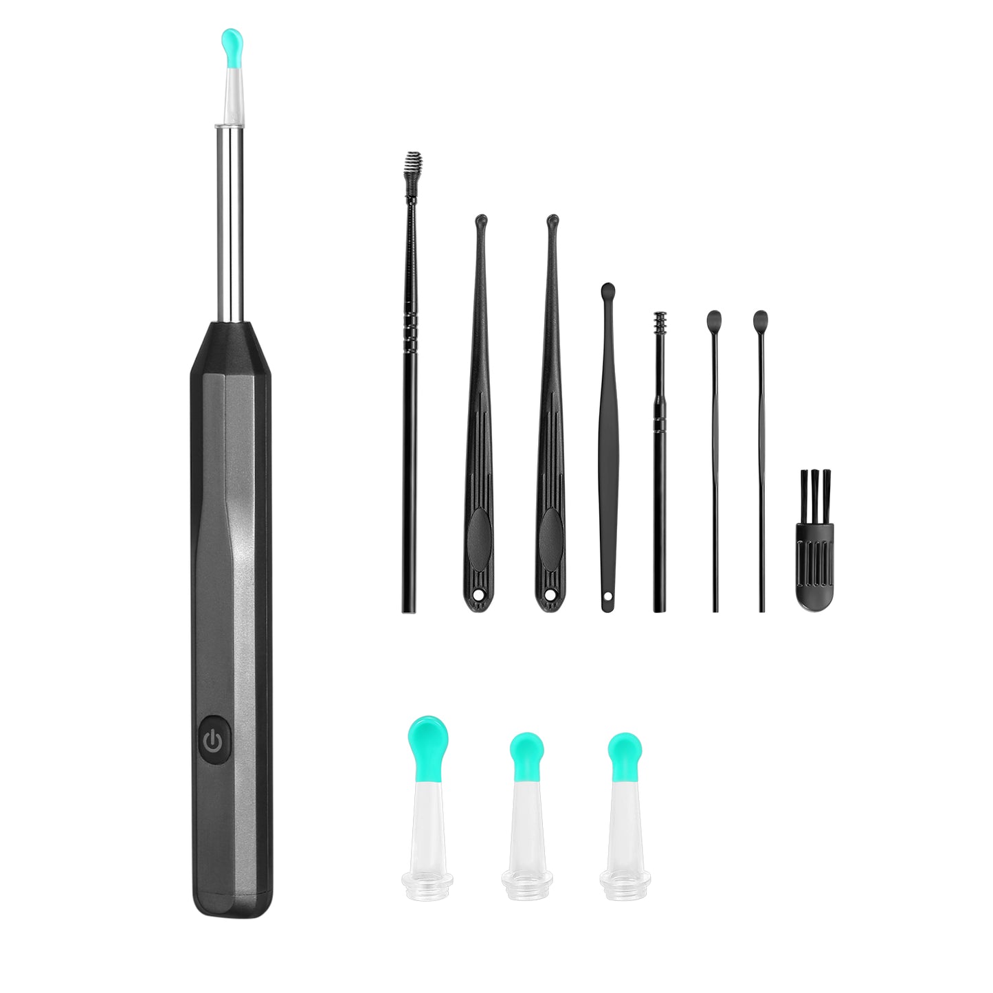 HOM Wireless Ear Wax Removal Kit - Complete Ear Cleaning Kit with HD Camera, 360-Degree View & 4 Interchangeable Silicone Tips - Rechargeable Ear Wax Removal Tool with App Connectivity