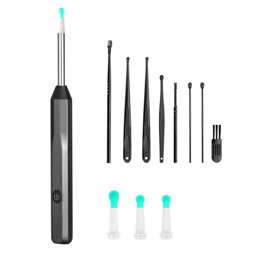 HOM Wireless Ear Wax Removal Kit - Complete Ear Cleaning Kit with HD Camera, 360-Degree View & 4 Interchangeable Silicone Tips - Rechargeable Ear Wax Removal Tool with App Connectivity