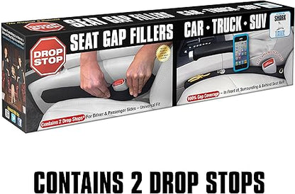 HOM Car Seat Gap Filler - Premium Neoprene Console Gap Blocker, Set of 2 with Anti-Slip Mat and LED Light