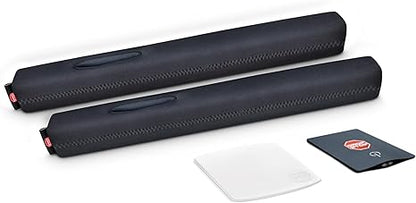 HOM Car Seat Gap Filler - Premium Neoprene Console Gap Blocker, Set of 2 with Anti-Slip Mat and LED Light