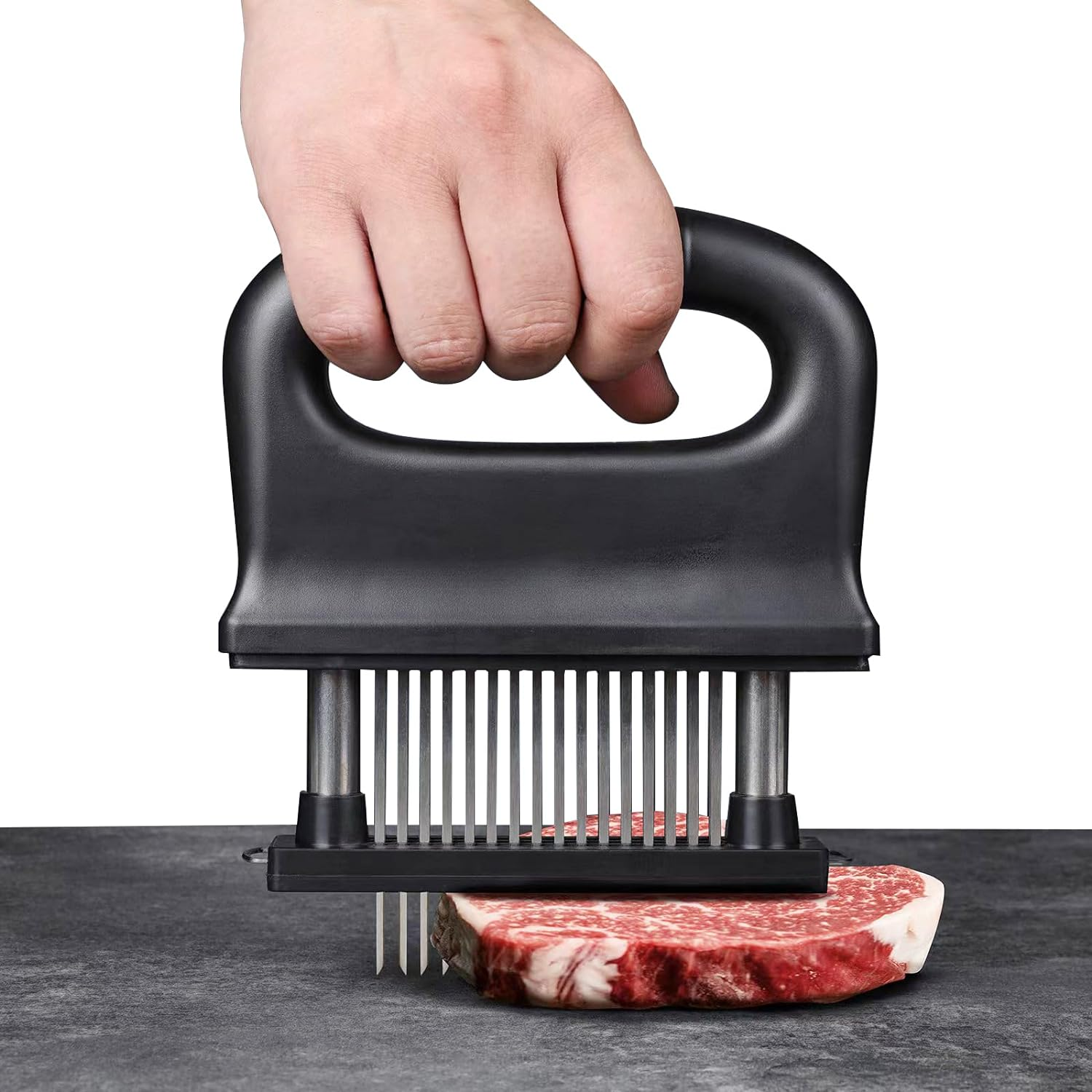 Meat Flatter HOM Meat Tenderizer - Meat Flattener with 48 Stainless Steel Needle Bl ...