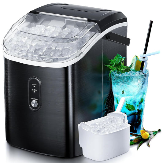 HOM Nugget Ice Maker - Enjoy Gourmet Ice at Home with Compact Design & Quick Freezing Technology