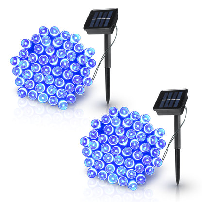 HOM Solar String Lights - Outdoor Decorative Fairy Lights (2 Pack, Blue)